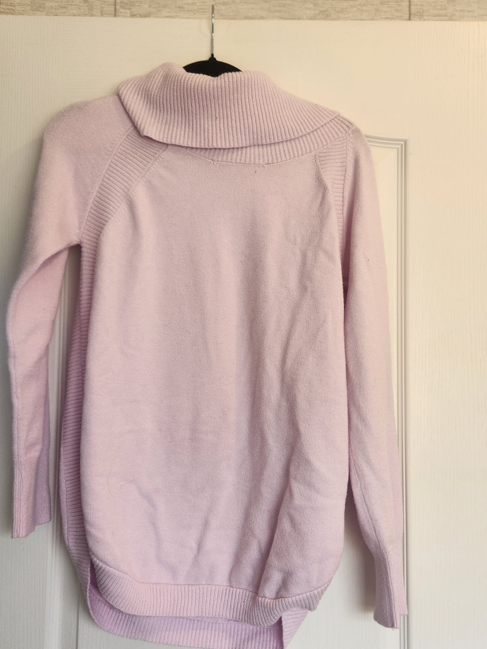 Time and Tru Light Pink Cowl Neck Tunic Sweater L Euc